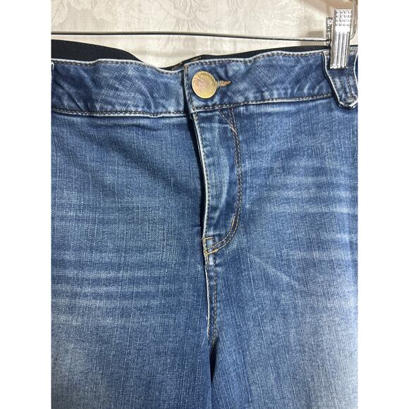 Democracy Jeans 22W AB Solution Blue Denim Straight Leg Elastic Waist Light Wash - Picture 3 of 16